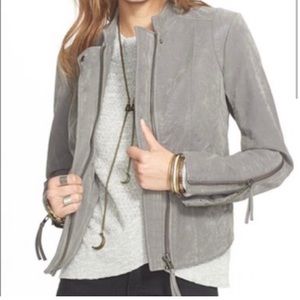 Free People Gray Suede Jacket